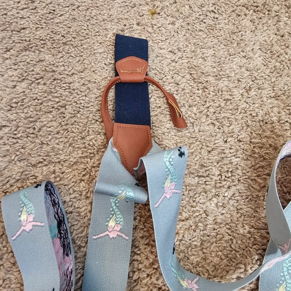 NIB Vintage Campaign Nordstrom Suspenders Old Stock Gray Mermaid Retro Unisex - Picture 6 of 9